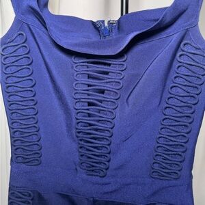 Bebe off-shoulder blue Jumpsuit